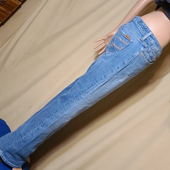 seven7 flare shredded blue jeans - Picture 5 of 14